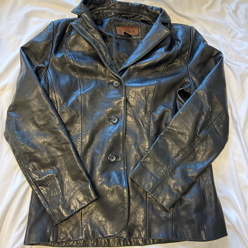 Siena black leather jacket